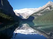 View from Lake Louise with Bow Range