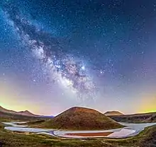 A lighter night shot of Lake Meke