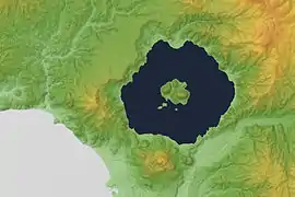 Tōya caldera &Mount Usu (bottom)