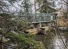 The Lake Whatcom control dam gates at the head of the creek