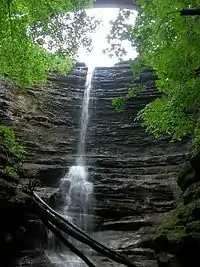 Image 19A view of Lake Falls in Matthiessen State Park in La Salle County near Oglesby. The park's stream begins with the Lake Falls and flows into the Vermillion River. Photo credit: Cspayer (from Portal:Illinois/Selected picture)