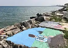 Lakefill painted rock