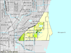 U.S. Census Bureau map showing CDP boundaries