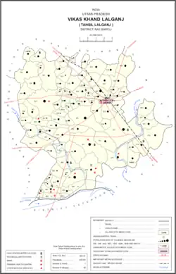 Map showing Ugabhad (#816) in Lalganj CD block