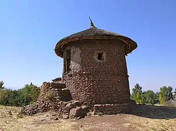 Tukul showing exterior steps to second floor