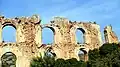 Ruins of Lamas Aqueduct a Roman Aqueduct near Mersin, Turkey