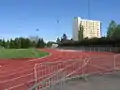 Stadium terracing area and running track