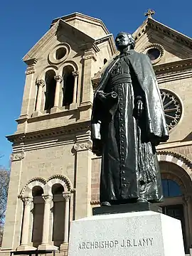 Image 34Bronze statue of Archbishop Lamy in front of St. Francis Cathedral (from History of New Mexico)