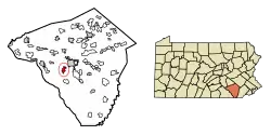 Location of Millersville in Lancaster County, Pennsylvania