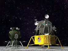 LK Lander and Apollo LM (drawn to scale). crewed Moon landers