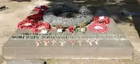 This wreath marks the largest mass grave.