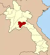 Map of Laos highlighting the province