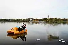 Doyle fishing in Flushing Meadows Park