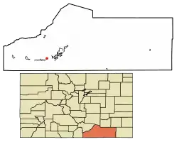 Location of the Town of Cokedale in the Las Animas County, Colorado.