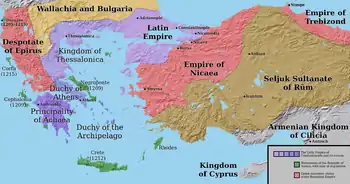 Image 64The division of the Byzantine Empire after the Fourth Crusade. (from History of Greece)