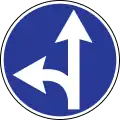 Straight ahead or left turn permitted