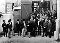 Distinguished visitors at the power station: photograph by Oskar von Miller. Among others: Karl von Leibbrand, Emil Rathenau, Marcel Deprez, Gisbert Kapp, Dr. John Hopkinson, Charles Brown, Emil Huber, and the telecommunications pioneer William Henry Preece, who would later be knighted.