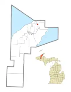 Location within Houghton County