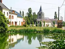 The church and lake in Lavacquerie