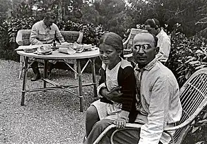 Image 16Stalin and Lavrentiy Beria with Stalin's daughter, Svetlana, on his lap. As head of the NKVD, Beria was responsible for many political repressions in the Soviet Union. (from Soviet Union)