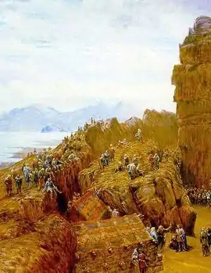 19th-century rendering of the Law Rock in Þingvellir