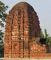 Corner amalakas at the 7th-century Lakshamana temple in brick at Sirpur