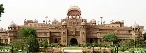 Lalgarh Palace, Bikaner, designed in the Indo-Saracenic style by Samuel Swinton Jacob.