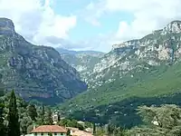 The Loup gorge as seen from the church square