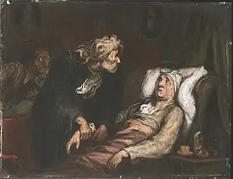 The Imaginary Illness, (ca. 1860–62), oil on panel, 26.7 x 35.2 cm., Philadelphia Museum of Art