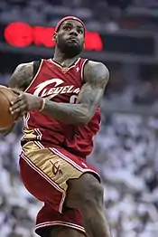 LeBron James as a member of the Cleveland Cavaliers.