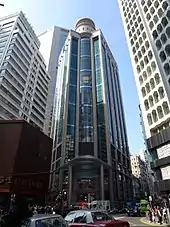 Junction with Sharp and Percival Streets; Leighton Centre, Lee Theatre Plaza, Apple Apartment (left to right) (December 2013)