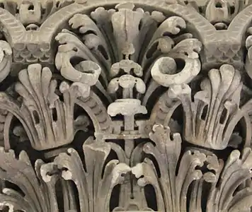 Carved capital on staircase, 1884