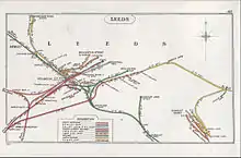 Railway lines in Leeds in 1913