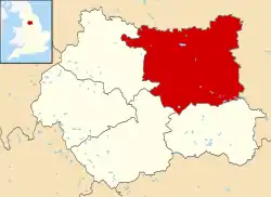 Leeds shown within West Yorkshire and Great Britain.