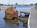 The remaining Legend Rock in the marina