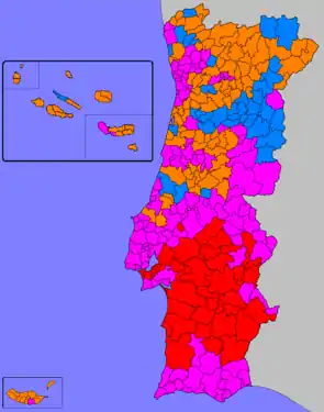 Most voted political force by municipality.