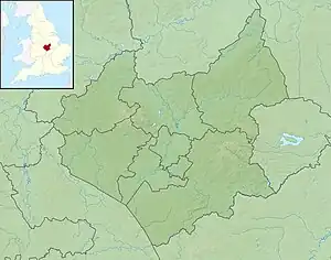 Location of Nanpantan Reservoir in Leicestershire, England, United Kingdom.