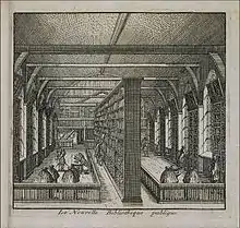 Rapenburg 70 (1694)  La nouvelle bibliothèque, from Les delices de Leide, une des célèbres villes de l'Europe, Leiden: P. van der Aa, 1712