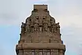 View of the guardian statues on the outside of the dome