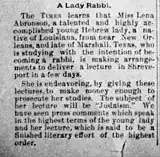 1893 report of Aronsohn's activities in Louisiana (Shreveport Times, 7 July 1893)