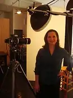 Lenka Pichlíková on location for XXXXX infomercial (New York City 2011).