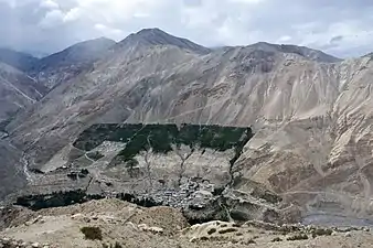 Leo village on right bank of Spiti, opp. Nako