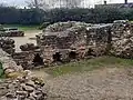 The hypocaust in the tepidarium at the 3rd Bath House, where the pilae stacks would have been