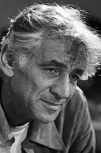 Leonard Bernstein, acclaimed American composer and conductor, faculty member 1951 to 1956, and early supporter of the university