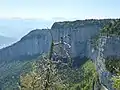 View of the cliffs of Sornin, in the background "l'oeil du Lapin" and the Grenoble bowl.