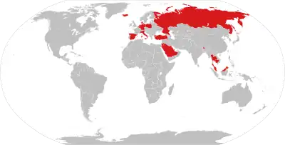 Image 7A map of nations which have Lèse-majesté laws as of September 2022 (from Freedom of speech)