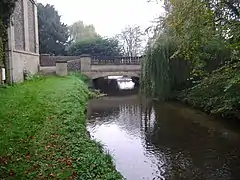 The bridge over the River Glaven which carries the A148 in the village of Letheringsett.