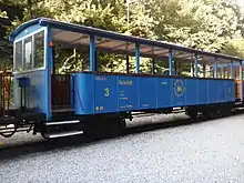 One of the summertime passenger cars of the Čermeľ heritage railway