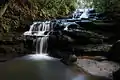 A small waterfall in the Leura Cascades