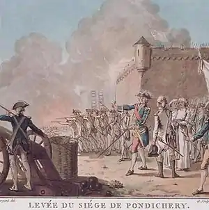 End the siege of Pondicherry in 1748.